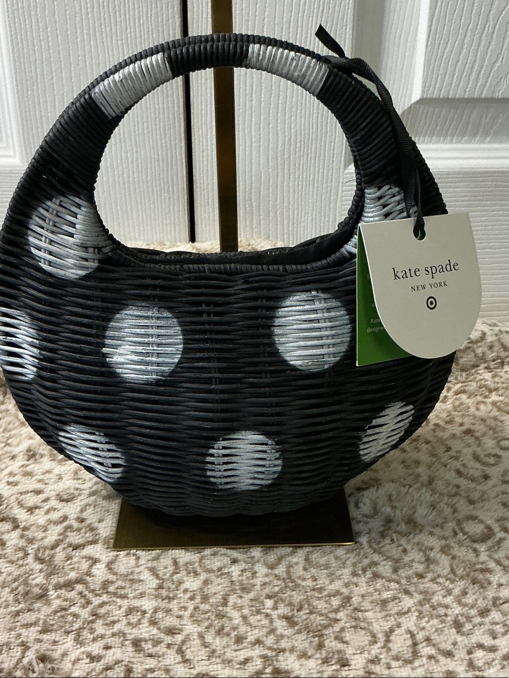 Kate Spade New York × Target Polka Dot Wicker Crescent Bag Limited Edition Colab